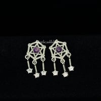 Image 1 of S925 Amethyst dreamcatcher earring