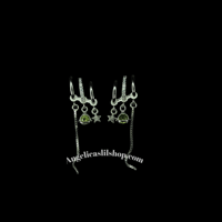 Image 1 of S925 Peridot Planet Earrings