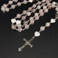 Image 5 of Rose Quartz and Howlite Rosary