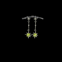Image 1 of S925 Peridot Starburst Earring
