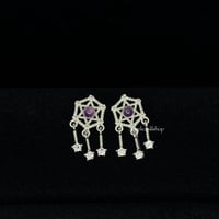 Image 2 of S925 Amethyst dreamcatcher earring