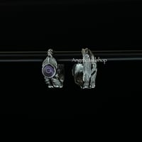 Image 4 of S925 Amethyst Feather Earring