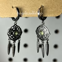 Image 2 of S925 Peridot dreamcatcher earring