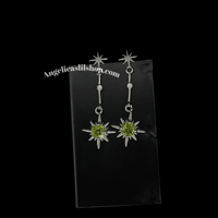 Image 2 of S925 Peridot Starburst Earring
