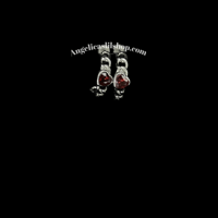 Image 4 of S925 Garnet heart earring