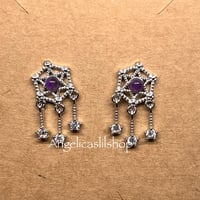 Image 3 of S925 Amethyst dreamcatcher earring