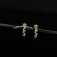 Image 2 of S925 Peridot snake earring