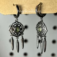 Image 3 of S925 Peridot dreamcatcher earring
