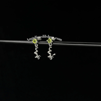 Image 3 of S925 Peridot snake earring