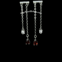 Image 6 of S925 Garnet Dangle Earring