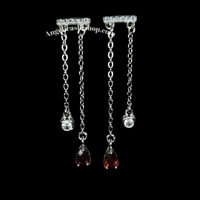 Image 7 of S925 Garnet Dangle Earring