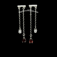 Image 8 of S925 Garnet Dangle Earring