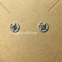 Image 8 of S925 Labradorite Crescent moon and star earrings