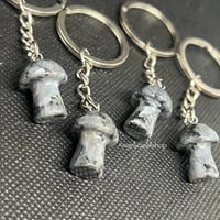 Image 1 of Larvikite Mushroom Keychain