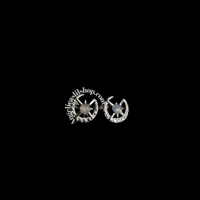 Image 10 of S925 Labradorite Crescent moon and star earrings