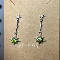 Image 9 of S925 Peridot Starburst Earring