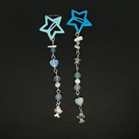 Image 1 of Blue Moonstone/Caribbean Calcite Fish Hair Clip