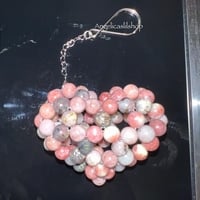 Image 2 of Plum Blossom Jasper Heart Keychain