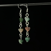 Image 1 of Indian Moss Agate Heart Earring