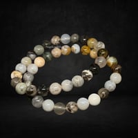 Image 1 of Bamboo Leaf Agate Bracelet (8MM)
