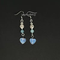 Blue Beaded /Opalite (Man-Made) Fish Earring