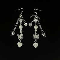 Image 2 of White agate butterfly earring