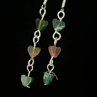 Image 2 of Indian Moss Agate Heart Earring