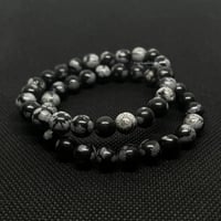 Image 2 of Snowflake Obsidian Bracelet (8MM)