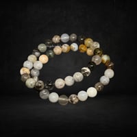 Image 3 of Bamboo Leaf Agate Bracelet (8MM)