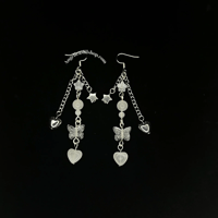 Image 3 of White agate butterfly earring