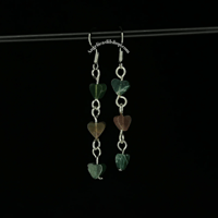 Image 4 of Indian Moss Agate Heart Earring
