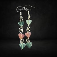 Image 5 of Indian Moss Agate Heart Earring