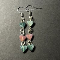 Image 7 of Indian Moss Agate Heart Earring