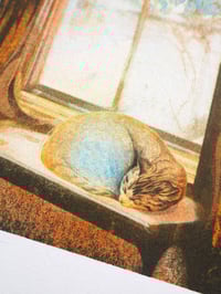 Image 4 of Frosty Cat Detail A5 Risograph Print