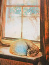 Frosty Cat Detail A5 Risograph Print
