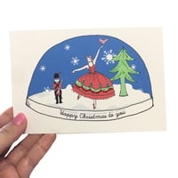 Nutcracker Snowdome Christmas Card