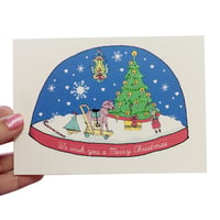 Christmas Tree Snowdome Christmas Card