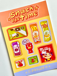 Image 1 of [LAST CHANCE] Snack Time Vinyl Sticker Sheet