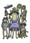 Frog Family 5 X 7 Print