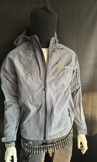 Image 4 of Monster Energy Hooded Full Zip Windbreaker Rain Jacket Men's in SMALL