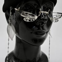 Image 2 of Silver Leaf Eye chain w/ Silver Butterfly Frame 