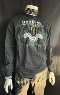 Image 1 of Monster Energy 'Unleash The Beast' Men's Black Long-Sleeve Tee in S-M-L - NEW!