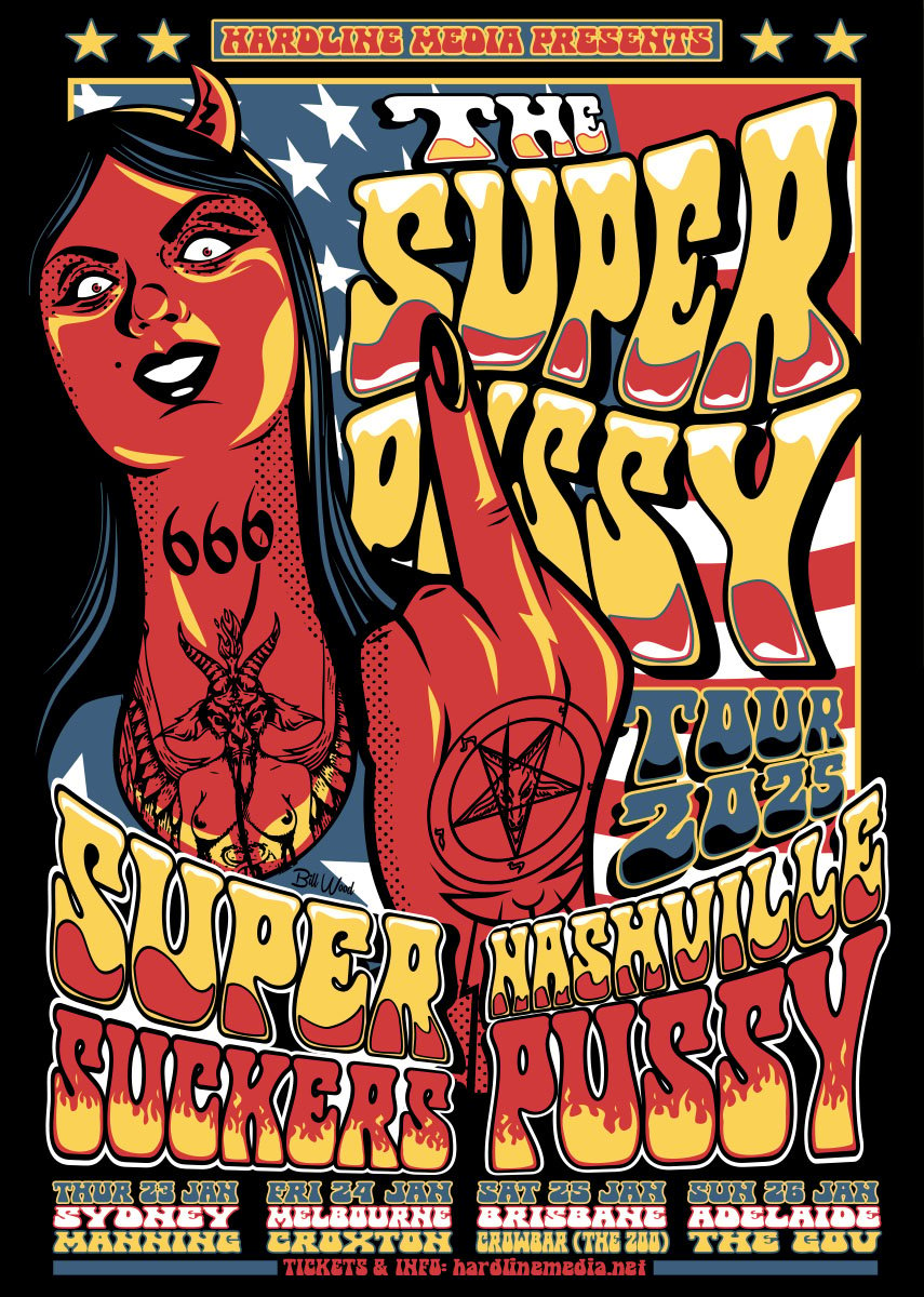 Image of THE SUPERSUCKERS + NASHVILLE PUSSY - MELBOURNE - CROXTON - FRI24TH JAN - GA PRE-SALE