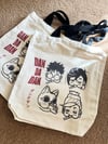 dandadan tote bags