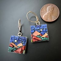 Image 2 of Mountain Moonscape Earrings 