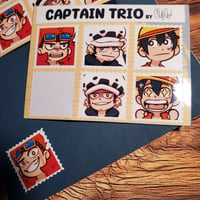 Image 2 of Captain Trio Stamp Sticker Sheet