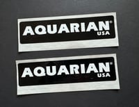 Image 1 of AQUARIAN DRUM HEADS BUMPER STICKER Set of '2' Large - 2.5" wide X 8.5" long