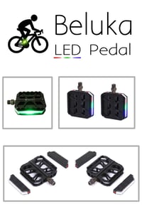 Beluka Light Up LED Pedals: Red Green Blue with Solid or Flashing Selectable Pattern