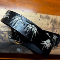 Image 2 of BLACK OR ANTIQUE BROWN ‘PAINTED’ FLANNEL FLOWER BELT