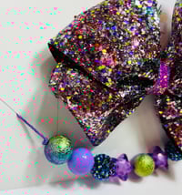Image 2 of Large Purple Glitter Bow Clip